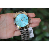 Buy Shop Michael Kors Runway Blue Dial Silver Steel Strap Watch for Women - MK3292 USA Online