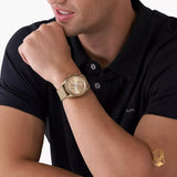 Buy Shop Michael Kors Warren Chronograph Beige Dial Beige Nylon Strap Watch for Men - MK9145 USA Online