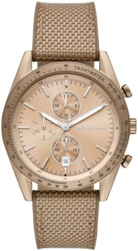 Buy Shop Michael Kors Warren Chronograph Beige Dial Beige Nylon Strap Watch for Men - MK9145 USA Online
