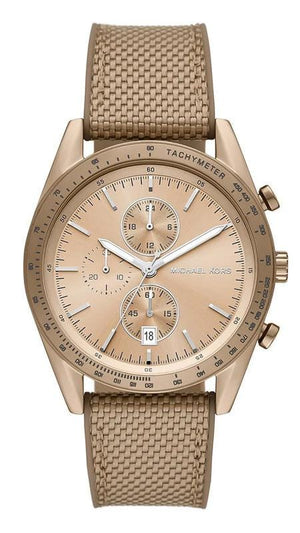Buy Shop Michael Kors Warren Chronograph Beige Dial Beige Nylon Strap Watch for Men - MK9145 USA Online