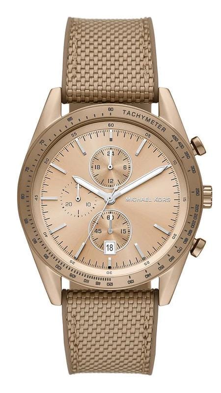 Buy Shop Michael Kors Warren Chronograph Beige Dial Beige Nylon Strap Watch for Men - MK9145 USA Online