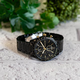 Buy Shop Michael Kors Warren Chronograph Black Dial Black Steel Strap Watch For Men - MK9113 USA Online