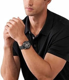 Buy Shop Michael Kors Warren Chronograph Black Dial Black Steel Strap Watch For Men - MK9113 USA Online