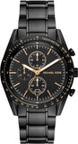 Buy Shop Michael Kors Warren Chronograph Black Dial Black Steel Strap Watch For Men - MK9113 USA Online