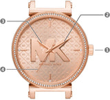 Buy Shop Michael Kors Sofie Quartz Rose Gold Dial Rose Gold Steel Strap Watch For Women - MK4335 USA Online