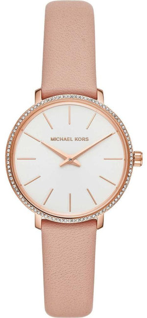 Buy Shop Michael Kors Pyper Analog White Dial Pink Leather Strap Watch For Women - MK2803 USA Online