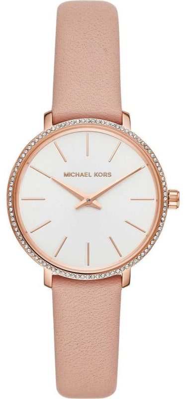 Buy Shop Michael Kors Pyper Analog White Dial Pink Leather Strap Watch For Women - MK2803 USA Online