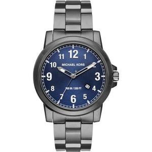 Buy Shop Michael Kors Paxton Analog Blue Dial Grey Steel Strap Watch For Men - MK8499 USA Online