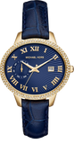 Buy Shop Michael Kors Whitley Quartz Blue Dial Blue Leather Strap Watch For Women - MK2429 USA Online