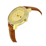 Buy Shop Michael Kors Whitley Quartz Gold Dial Brown Leather Strap Watch For Women - MK2428 USA Online