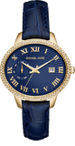 Buy Shop Michael Kors Whitley Quartz Blue Dial Blue Leather Strap Watch For Women - MK2429 USA Online
