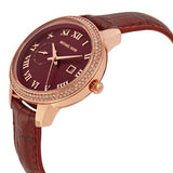 Buy Shop Michael Kors Whitley Quartz Burgundy Dial Burgundy Leather Strap Watch For Women - MK2430 USA Online