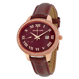 Buy Shop Michael Kors Whitley Quartz Burgundy Dial Burgundy Leather Strap Watch For Women - MK2430 USA Online