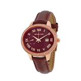 Buy Shop Michael Kors Whitley Quartz Burgundy Dial Burgundy Leather Strap Watch For Women - MK2430 USA Online
