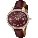 Buy Shop Michael Kors Whitley Quartz Burgundy Dial Burgundy Leather Strap Watch For Women - MK2430 USA Online