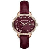 Buy Shop Michael Kors Whitley Quartz Burgundy Dial Burgundy Leather Strap Watch For Women - MK2430 USA Online