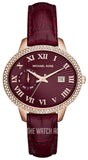 Buy Shop Michael Kors Whitley Quartz Burgundy Dial Burgundy Leather Strap Watch For Women - MK2430 USA Online