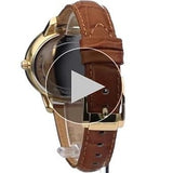 Buy Shop Michael Kors Whitley Quartz Gold Dial Brown Leather Strap Watch For Women - MK2428 USA Online