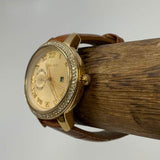 Buy Shop Michael Kors Whitley Quartz Gold Dial Brown Leather Strap Watch For Women - MK2428 USA Online