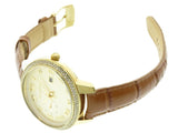 Buy Shop Michael Kors Whitley Quartz Gold Dial Brown Leather Strap Watch For Women - MK2428 USA Online