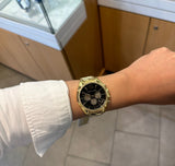 Buy Shop Michael Kors Whitney Chronograph Black Dial Gold Steel Strap Watch for Women - MK7224 USA Online