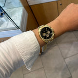 Buy Shop Michael Kors Whitney Chronograph Black Dial Gold Steel Strap Watch for Women - MK7224 USA Online