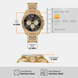 Buy Shop Michael Kors Whitney Chronograph Black Dial Gold Steel Strap Watch for Women - MK7224 USA Online