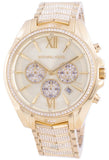 Buy Shop Michael Kors Whitney Chronograph Gold Dial Gold Steel Strap Watch For Women - MK6729 USA Online