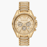 Buy Shop Michael Kors Whitney Chronograph Gold Dial Gold Steel Strap Watch For Women - MK6729 USA Online