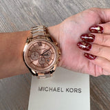 Buy Shop Michael Kors Whitney Chronograph Rose Gold Dial Rose Gold Steel Strap Watch For Women - MK6730 USA Online