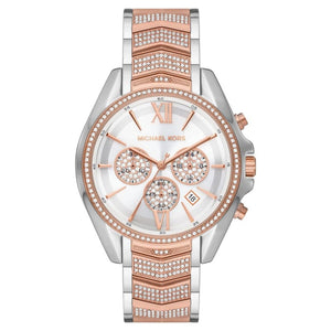 Buy Shop Michael Kors Whitney Chronograph Silver Dial Two Tone Steel Strap Watch For Women - MK7225 USA Online