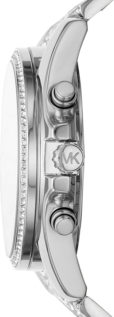 Buy Shop Michael Kors Whitney Chronograph Crystals Silver Dial Silver Steel Strap Watch For Women - MK6728 USA Online