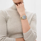 Buy Shop Michael Kors Whitney Quartz Black Dial Two Tone Steel Strap Watch For Women - MK6743 USA Online