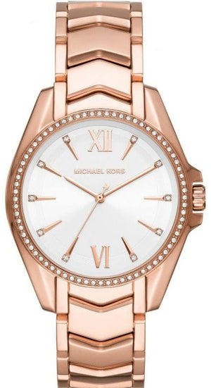 Buy Shop Michael Kors Whitney Quartz White Dial Rose Gold Steel Strap Watch For Women - MK6694 USA Online