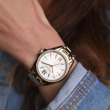 Buy Shop Michael Kors Whitney Three-Hand White Dial Gold Steel Strap Watch For Women - MK6693 USA Online