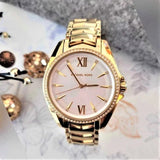 Buy Shop Michael Kors Whitney Three-Hand White Dial Gold Steel Strap Watch For Women - MK6693 USA Online