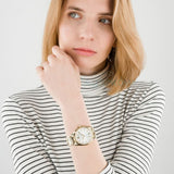 Buy Shop Michael Kors Whitney Three-Hand White Dial Gold Steel Strap Watch For Women - MK6693 USA Online
