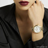 Buy Shop Michael Kors Whitney Three-Hand White Dial Gold Steel Strap Watch For Women - MK6693 USA Online