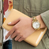 Buy Shop Michael Kors Whitney Three-Hand White Dial Gold Steel Strap Watch For Women - MK6693 USA Online