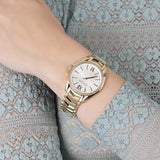 Buy Shop Michael Kors Whitney Three-Hand White Dial Gold Steel Strap Watch For Women - MK6693 USA Online
