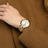 Buy Shop Michael Kors Whitney Three-Hand White Dial Gold Steel Strap Watch For Women - MK6693 USA Online