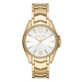Buy Shop Michael Kors Whitney Three-Hand White Dial Gold Steel Strap Watch For Women - MK6693 USA Online