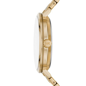 Buy Shop Michael Kors Addyson Three-Hand White Dial Gold Steel Strap Watch for Women - MK4712 USA Online