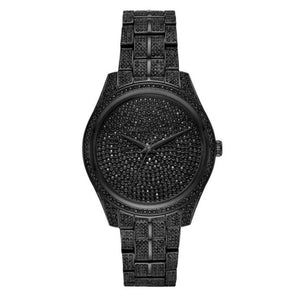 Buy Shop Michael Kors Lauryn Analog Crystals Black Dial Black Steel Strap Watch For Women - MK3980 USA Online