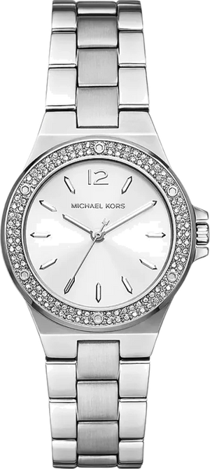 Buy Shop Michael Kors Lennox Three Hand Silver Dial Silver Steel Strap Watch For Women - MK7280 USA Online