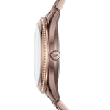 Buy Shop Michael Kors Lauryn Rose Gold Dial Brown Steel Strap Watch for Women - MK3757 USA Online