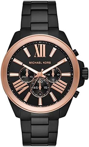 Buy Shop Michael Kors Wren Chronograph Black Dial Black Steel Strap Watch For Men - MK8933 USA Online