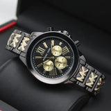 Buy Shop Michael Kors Wren Chronograph Black Dial Two Tone Steel Strap Watch for Women - MK6978 USA Online