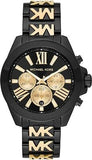 Buy Shop Michael Kors Wren Chronograph Black Dial Two Tone Steel Strap Watch for Women - MK6978 USA Online