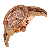 Michael Kors Wren Diamonds Rose Gold Dial Two Tone Steel Strap Watch for Women - MK6159